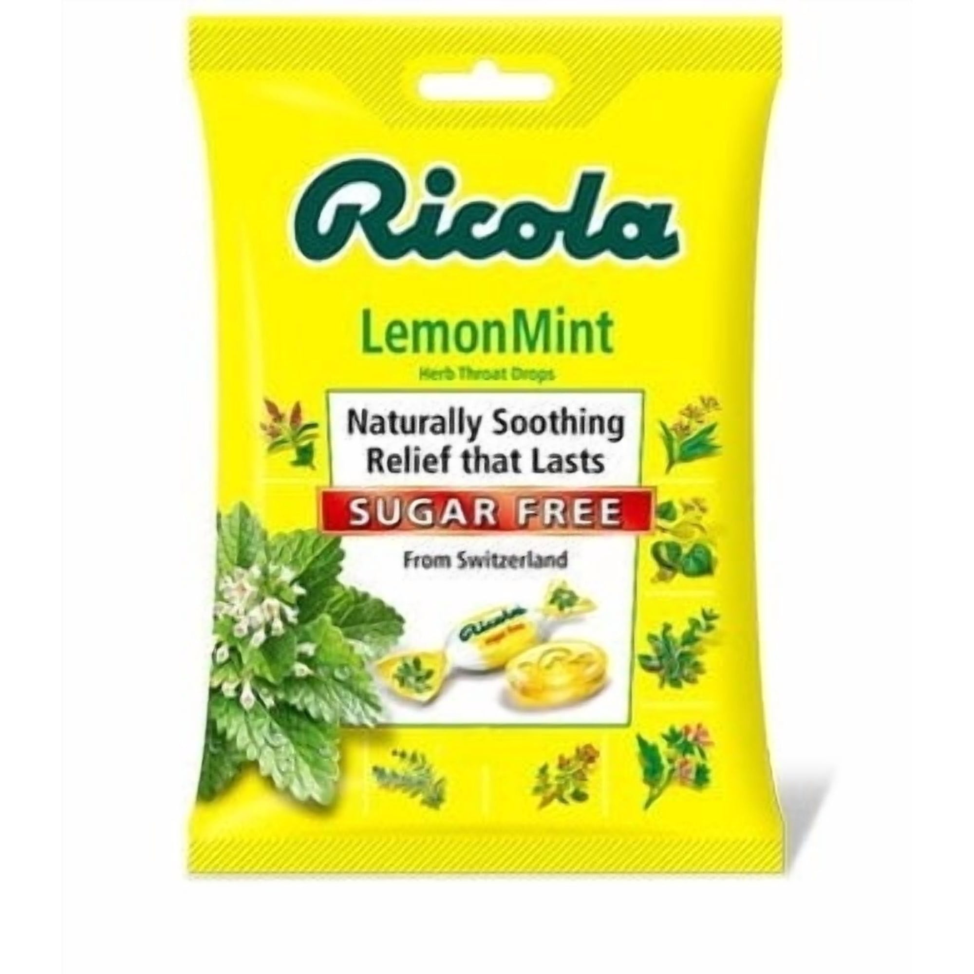 Ricola® Sugar Free Lemon Mint Throat Drops | Refreshing Throat Relief & Oral Anesthetic, 105 Count Club
