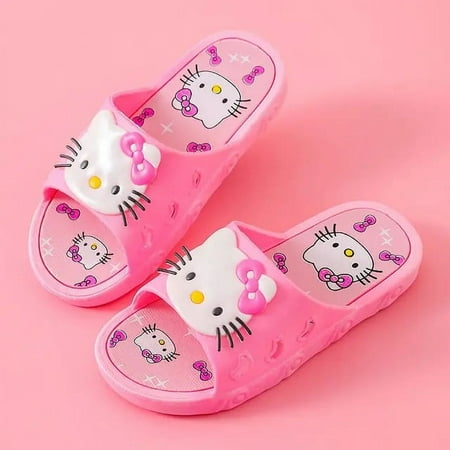 

2022 Sanrio Hello Kitty Slippers Baby Girl Summer Beach Indoor Slippers Cute Sandals Cartoon Flip Flops Bathroom Anti-slip Shoes