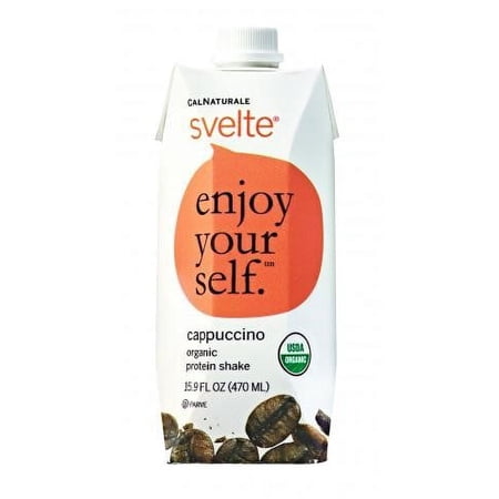 Svelte Protein Shake, Organic Cappuccino, 15.9 Ounce -
