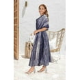 thumbnail image 2 of HAPPY BAY Women's Summer Loose Caftan Long Night Evening Gown Loungewear Dashiki House Dresses for Women 2X-3X Indigo, Floral, 2 of 4