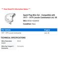 thumbnail image 2 of Spark Plug Wire Set - Compatible with 1977 - 1979 Lincoln Continental 6.6L V8 1978, 2 of 2