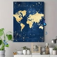 thumbnail image 4 of Qisvanset Gold Foil World Map Canvas Print, 40x30cm for Study Travel Room, 4 of 8