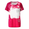thumbnail image 6 of CFLVAEK Sublimation Blank Shirts for Women Casual Bleached Short Sleeve Blouses Loose Fitted Round Neck Going Out Tunics, 6 of 6