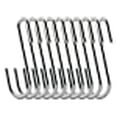thumbnail image 3 of RuiLing Chrome Finish Steel S hook Cookware Universal Pot Rack Hooks Sturdy Hanging Hooks - Multiple uses for Kitchenware, Pots, Utensils, Plants, Towels - Set of 10, 3 of 10