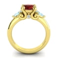 thumbnail image 4 of 2.50 Ct Stylish Round Cut Garnet & Aquamarine Gemstone Three Stone Ring for Wedding Solid 18K Yellow Gold Size 8 by Diamond-Capitals, 4 of 8