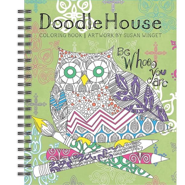 Download LANG - Adult Coloring Book - "Doodle House" - Artwork by Susan Winget - Hardcover - Spiral ...