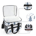 thumbnail image 6 of FORMRS Insulated Cooler Bag 24 Cans Capacity Soft Leakproof Lunch Box with Side Pockets, Blue Cute Snowmen, 6 of 7