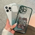 thumbnail image 2 of Funda de teléfono con incrustaciones de diamantes galvanizados en polvo Flash hello kitty para iphone Xr Xs 11 12 13 14 15 Pro Max 7 8 plus, 2 of 4