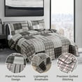 thumbnail image 7 of Beartech Quilt Set Queen Size Plaid Patchwork Microfiber Home Lightweight Reversible Bedspread Coverlet Bedding Set, 7 of 7