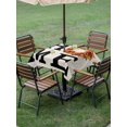 thumbnail image 3 of Outdoor Tablecloth with Umbrella Hole and Zipper, Fall Pumpkin Square Table Cloth 54x54 Inch Waterproof Tablecloth, Farm Home Thanksgiving Day Maple Leaf Picnic Table Cover for Patio Camping, 3 of 7