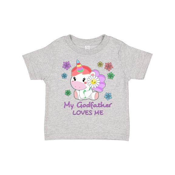 Inktastic My Godfather Loves Me Cute Unicorn Boys or Girls Toddler T-Shirt