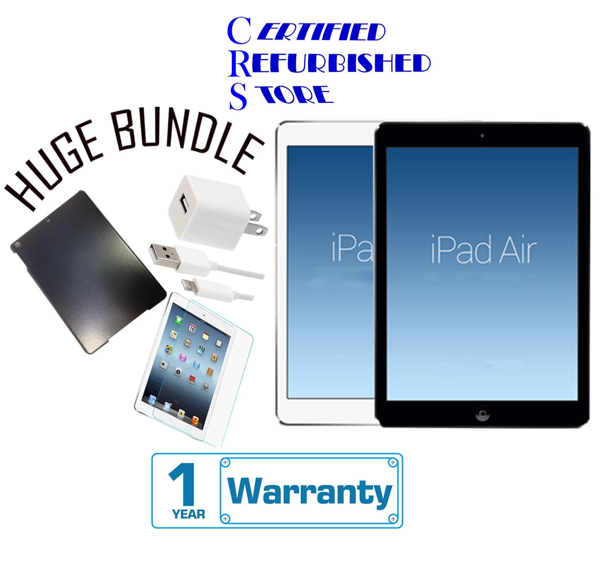 PC/タブレット タブレット Apple iPad Air 1 16GB,32GB,64GB,128GB - Wifi - (Certified Open Box) with  1-Year Warranty | Bundle includes iPad Case & Pre-Installed Tempered Glass