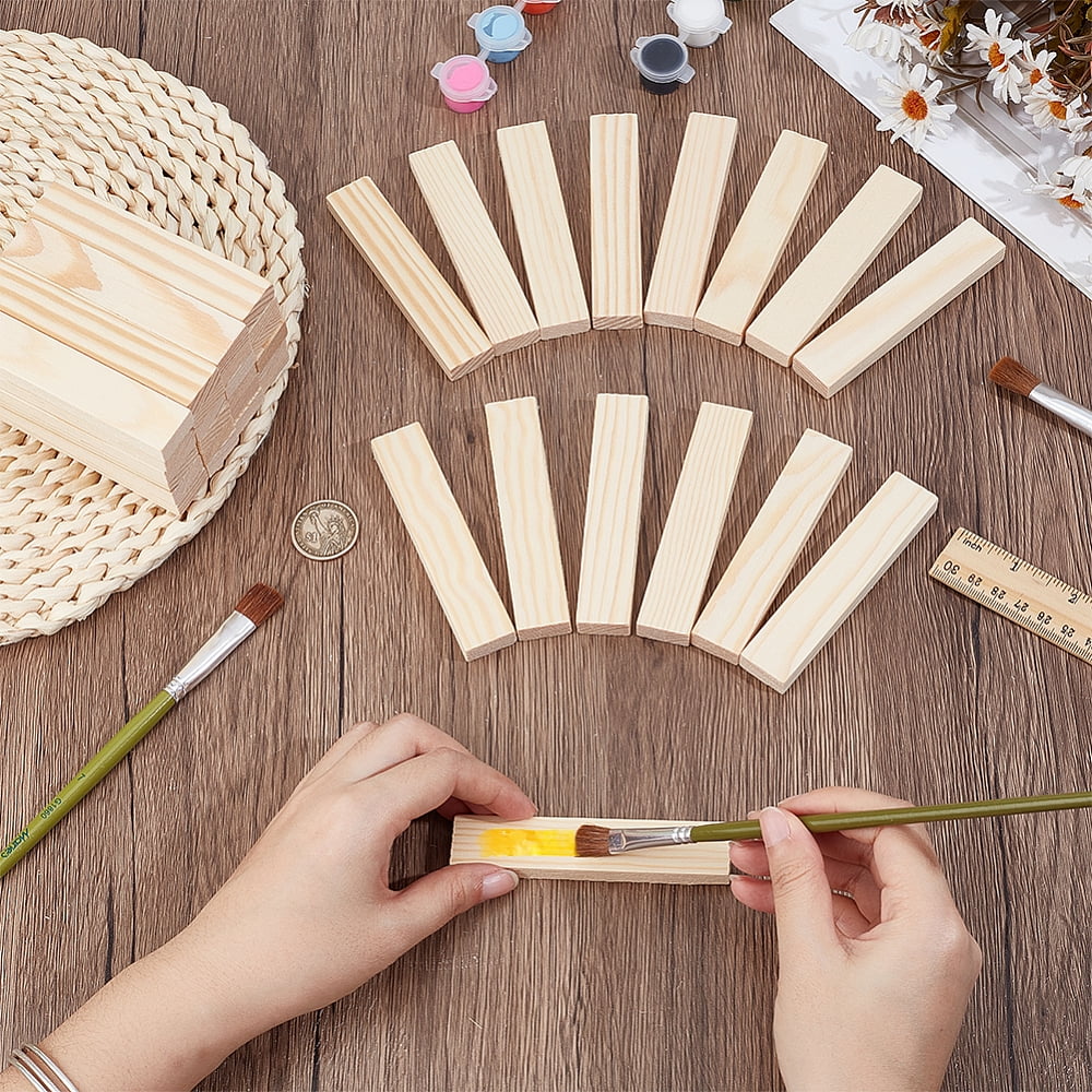 Wood Craft Sticks DIY Modelling Materials Rectangle PapayaWhip 100x20x9.5mm 42pcs/set