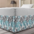 thumbnail image 1 of Grey Blue Bed Skirt, Blooming Abstract Flowers with Pastel Toned Foliage Leaves Pattern Nature Growth, Elastic Bedskirt Dust Ruffle Wrap Around for Bedding Decor, 4 Sizes, Multicolor, by Ambesonne, 1 of 2