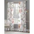 thumbnail image 4 of Pink Green Botanical Sheer Curtains 84 Inch Length 2 Panels Set, Summer Watercolor Branch Flower Voile Window Treatment Rod Pocket Curtains Sheers Drapes for Bedroom/Living Room/Kitchen 52"x84"x2, 4 of 7