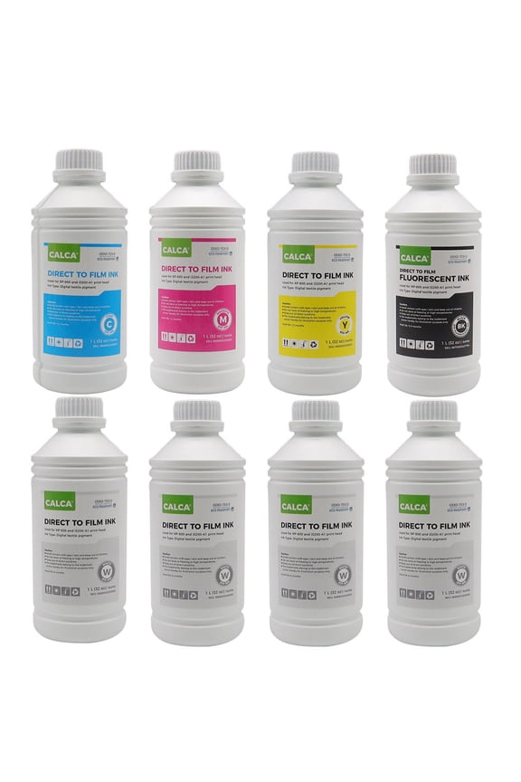 DTF Ink Refill Direct to Film Ink Bundle, 1L of Each CMYK + 4L of White for DTF Printers Direct to Transfer Film Printing on T-Shirt Textile Ink , Bulk Wholesale