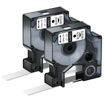 GREENCYCLE 2PK Compatible for DYMO D1 Label Tape 45013 45013S S0720530 12mm Black on White for LabelManager 160 210D 260P 280 360D 420P 450Duo Wireless PnP Colorpop