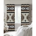 thumbnail image 3 of Aztec Southwest Blackout Curtains 39 Inches Length, Boho Ethnic Tribes Vintage Brown Window Treatment Thermal Insulated Drapes for Bedroom Living Room 2 Panels 55x39 Inches, 3 of 8