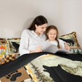 thumbnail image 4 of Manfei Autumn Leaf Plaid Twin Comforter Sets,Cartoon Wolf Bedding Set,Brown,Black Reversible,2-Piece,1 Comforter and 1 Pillowcase, 4 of 7
