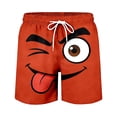 thumbnail image 4 of Men Fun Emoji Casual Shorts - Skin Friendly Knitted Fabric Pants With Exaggerated Cartoon Faces, Hip Hop Sport Style Mens Shorts For Outdoor Activity Party & Daily Wear Now, 4 of 4