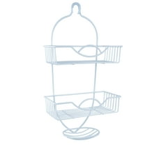 Bath Bliss Rainbow Design Metal Shower Organizer, White