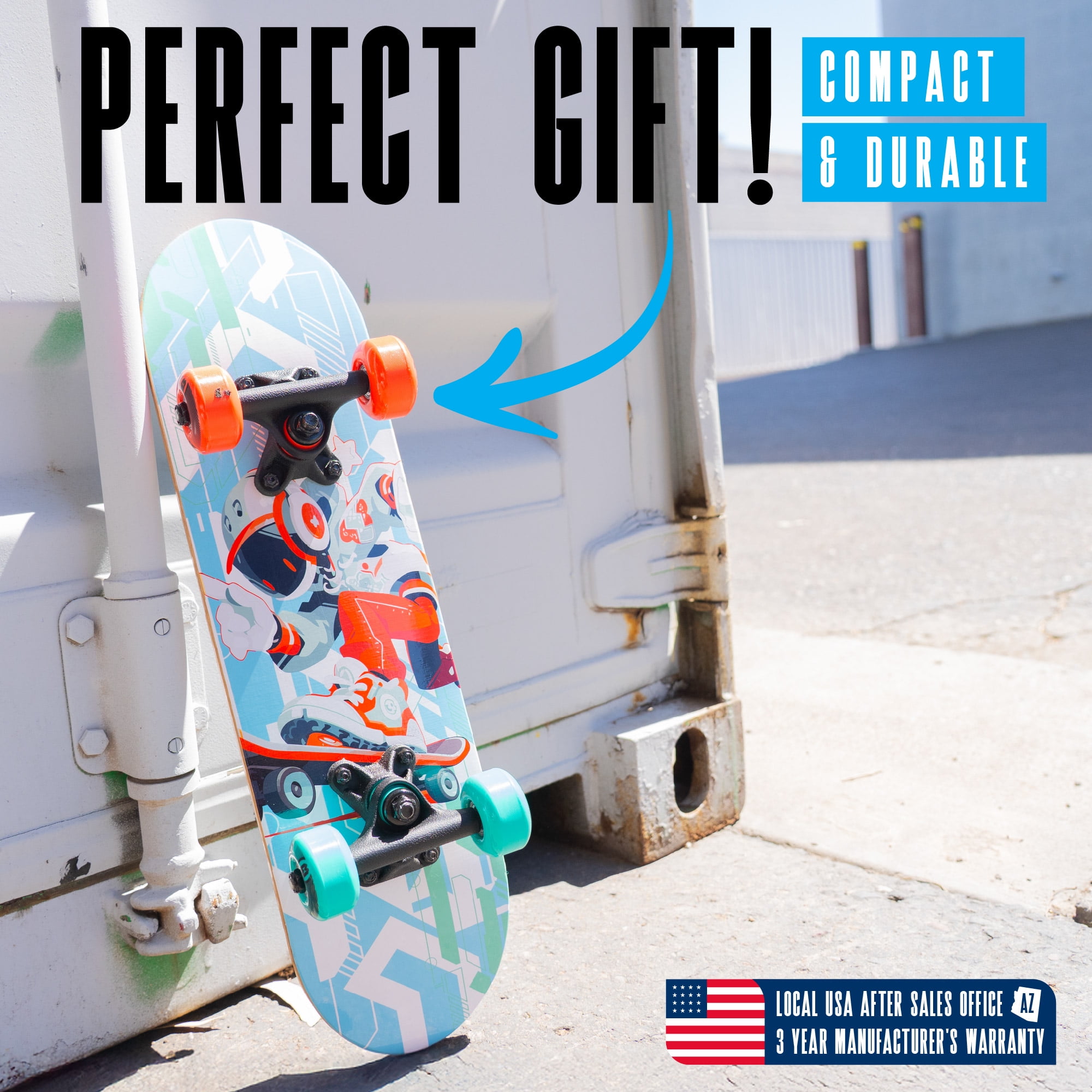 Madd Gear Mini Cruiser Skateboard for Kids and Teens – Lightweight 22" Maple Deck – Smooth 50mm Wheels – Locker Board for School, Travel, and Campus