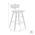 thumbnail image 4 of Fox 25.5" Counter Height Gray Faux Leather and Walnut Wood Mid-Century Modern Bar Stool - Set of 2, 4 of 6