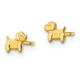 thumbnail image 3 of FJC Finejewelers 14 kt Yellow Gold Button Madi K Polished and Satin Dog Post Earrings 4 mm x 5 mm, 3 of 6