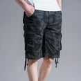 thumbnail image 1 of Pantalones Cortos Cargo De Camuflaje Para Hombre Pantalones Cortos De Pierna Recta Con Múltiples Bolsillos Pantalones Medianos Pantalones Cortos Casuales Pantalones Cortos Camuflaje Negro Xxxl (44), 1 of 7