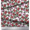 thumbnail image 3 of Soimoi Poly Georgette Fabric Leaves & Floral Block Print Fabric by The Yard 42 Inch Wide, 3 of 3