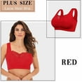 thumbnail image 2 of ATOYSOY Sports Bra Wireless Lightly Running Yoga Breathable Push Up Underwear Solid Color Everyday Bra Smoothing Comfort Bra Lace Splicing Fitness Workout Seamless Clearance Red, 2 of 7