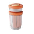 thumbnail image 1 of Fruit Cup With Lid 760 ml Double Layer Portable Plastic Salad Container With Fork For Microwave Heating And Outdoor Use, 1 of 6