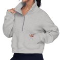 thumbnail image 2 of Rosvigor Sweatshirt for Women Half Zip Cropped Pullover Fleece Hoodies Fall Winter Tops Thumb Hole, 2 of 7