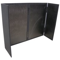 DJ Facade Heavy Duty 5/8" Wood 4 Panel Portable Booth Folding Cover Black Carpet