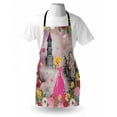 thumbnail image 4 of Cartoon Apron, Cartoon in Front of a Castle with Blossoming Flowers Tale, Unisex Kitchen Bib with Adjustable Neck for Cooking Gardening, Adult Size, Multicolor, by Ambesonne, 4 of 4