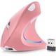 thumbnail image 1 of Mouse Inalámbrico Ergonómico Recargable, Mouse Vertical Óptico de 2.4Ghz con 3 DPIs Ajustables, Diseño de 6 Botones con Receptor USB, Compatible con Sistema Windows y Mac（Rosado）, 1 of 6