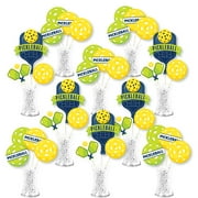 Big Dot of Happiness Lets Rally - Pickleball - Birthday or Retirement Party Centerpiece Sticks - Showstopper Table Toppers - 35 Pieces