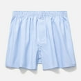 thumbnail image 2 of Mens Boxers Briefs Relaxed Fit Soft Cotton Flat Home Sleepwear Cool Breathable Boxer Shorts Mid Rise Light Blue XL, 2 of 3