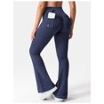 thumbnail image 2 of Flare Leggings with Pockets for Women Scrunch Workout Leggings Butt Lifting Gym Yoga Pants Work Pants Navy Blue S, 2 of 5