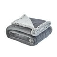 thumbnail image 4 of Cozy Tyme Lorraine Flannel Reversible Heathered Sherpa Throw - Super Soft Solid Color 50"x 60" Light Grey, 4 of 11