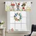 thumbnail image 3 of Valance Curtains for Kitchen Windows Watercolor Easter Rabbit Hat Rod Pocket Valance Spring Flower Leaf Short Window Curtain Topper for Bedroom Living Room Bathroom 54x18in,1&nbsp;Panel, 3 of 9