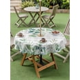 thumbnail image 3 of Outdoor Tablecloth with Umbrella Hole and Zipper, Eucalyptus Leaves Round Table Cloth 60 Inch Waterproof Tablecloth, Spring Daily Flowers Plants Gray Plaid Picnic Table Cover for Patio Camping, 3 of 7
