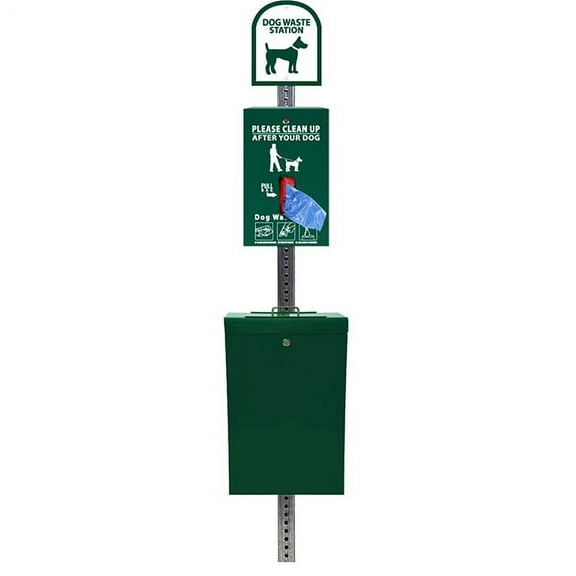 The Gladiator® Dog Waste Station / Tissue-Style Bag System (Green)