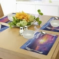 thumbnail image 4 of Ambesonne Landscape Place Mats Set of 4, Sunset Sky and Clouds, Standard Size, Blue Yellow Purple, 4 of 6