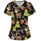 thumbnail image 5 of Blusas Navideñas Para Mujer Moda Con Cuello en V Casual Manga Corta Bolsillos Estampados Blusa Para Mujer Odeerbi ODB206040, 5 of 6