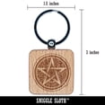 thumbnail image 2 of Pentacle Star of Elements Magical Talisman Symbol Square Keychain Charm Tag - Engraved Wood, 2 of 6