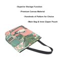 thumbnail image 3 of FORMRS Womens Canvas Tote Bag with Zipper Inner Pocket Shoulder Handbag, Pink and White Cat, 3 of 7
