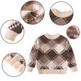 thumbnail image 2 of MXIEZI Long Sleeve Pullover Knit Sweater for Boys 3-11 Years Crewneck Fleece Lined Jumper for Kids Warm for Toddler Fall Winter Padded Bottoming Sweater, 2 of 9