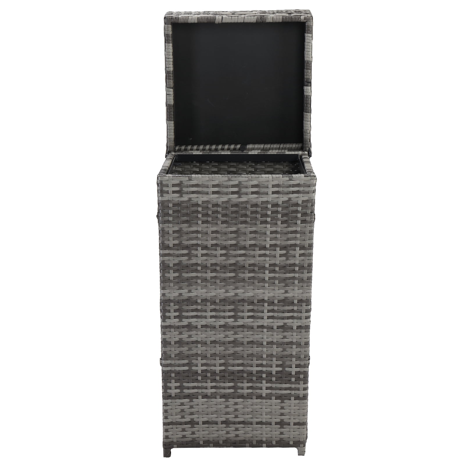 Rattan Trash Can with Top Cover, Indoor/Outdoor Use, PE Rattan, Retro Elegant Style, Gray Gradient