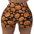 thumbnail image 2 of Daiia Halloween Pumpkins Pattern Women's Workout Shorts Biker Shorts - High Waisted Workout Spandex Tummy Control Gym Running Yoga Shorts-X-Large, 2 of 8